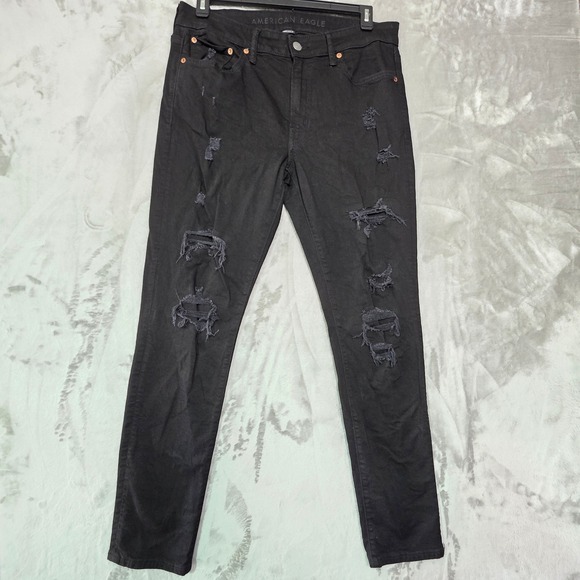 American Eagle Outfitters Other - American Eagle Athletic Skinny Distressed Black Jeans Mens 33x32
